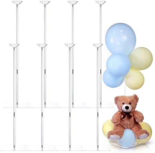 Adjustable 23.6 Inch 8 Pack Clear Acrylic Balloon Stands for Table in Adjustable 23.6 Inch in Clear