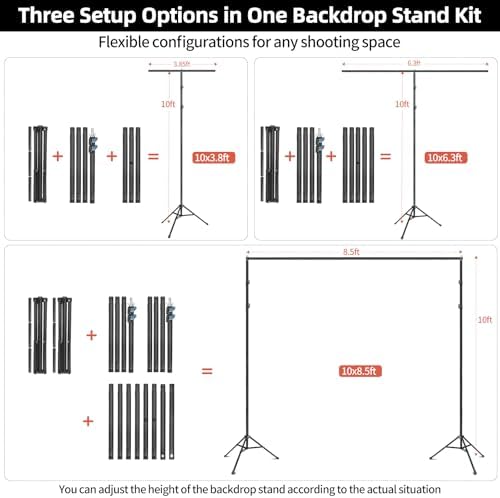 Adjustable Backdrop Stand 10x8.5ft Heavy Duty in 10x8.5ft, alternate view 6