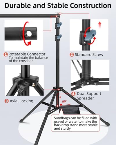 Adjustable Backdrop Stand 10x8.5ft Heavy Duty in 10x8.5ft, alternate view 7