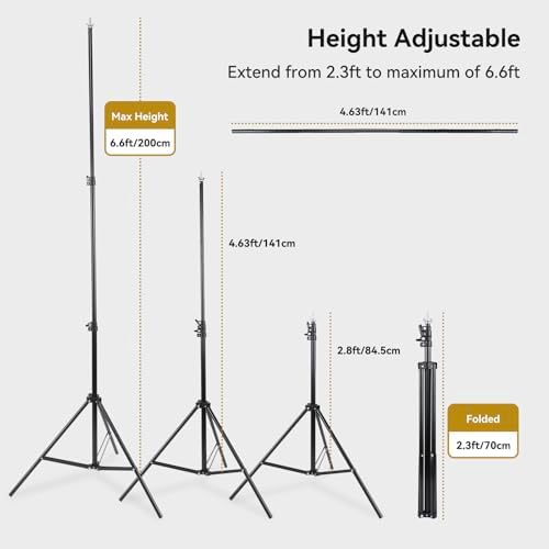 Adjustable Backdrop Stand 4.5x6.6ft, with 3 Strong Spring Clamps in 4.5x6.6ft, alternate view 3