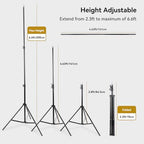 Adjustable Backdrop Stand 4.5x6.6ft, with 3 Strong Spring Clamps in 4.5x6.6ft, alternate view 3