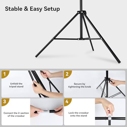 Adjustable Backdrop Stand 4.5x6.6ft, with 3 Strong Spring Clamps in 4.5x6.6ft, alternate view 4