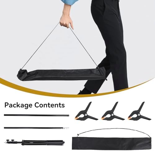 Adjustable Backdrop Stand 4.5x6.6ft, with 3 Strong Spring Clamps in 4.5x6.6ft, alternate view 7
