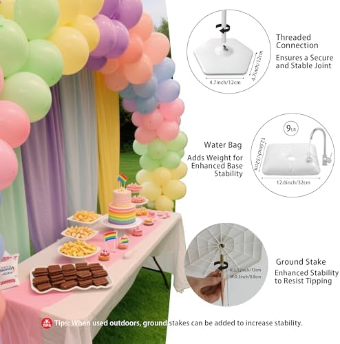 Adjustable Balloon Arch Stand Kit with Ground Stakes, alternate view 4