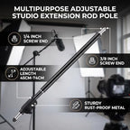 Adjustable Extension Rod Stick Pole, 45-74cm Photography Studio Extension Rod Stick 3/8" 1/4" Multipurpose, alternate view 2