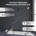 Adjustable Extension Rod Stick Pole, 45-74cm Photography Studio Extension Rod Stick 3/8" 1/4" Multipurpose, alternate view 5