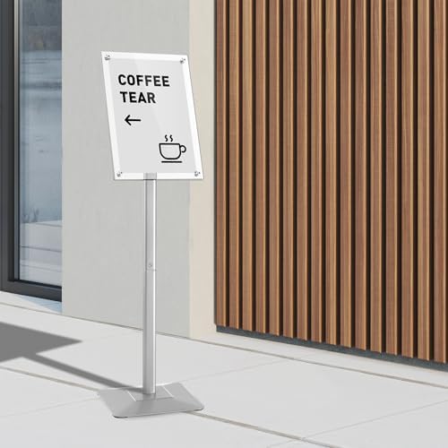 Adjustable Heavy Duty Pedestal Acrylic Sign holder floor Stand, sign stand poster stand, Standing Floor for 11 x, alternate