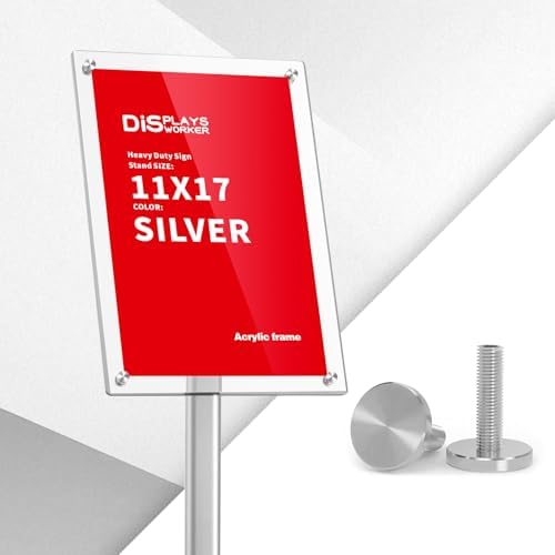 Adjustable Heavy Duty Pedestal Acrylic Sign holder floor Stand, sign stand poster stand, Standing Floor for 11 x, alternate