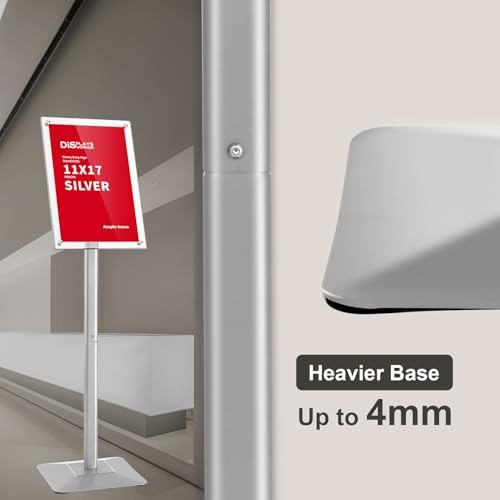 Adjustable Heavy Duty Pedestal Acrylic Sign holder floor Stand, sign stand poster stand, Standing Floor for 11 x, alternate