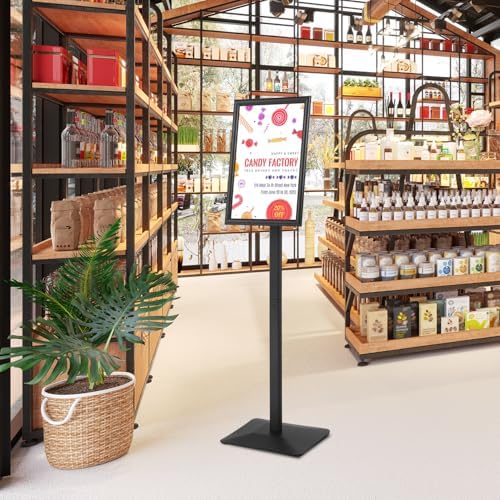 Adjustable Heavy Duty Pedestal Sign holder floor Stand, sign stand poster stand, Standing Floor for 11 x 17, alternate view 2