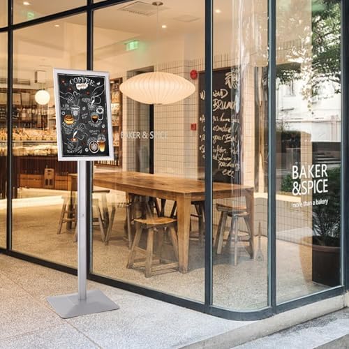 Adjustable Heavy Duty Pedestal Sign holder floor Stand, sign stand poster stand Aluminum Snap Open Frame, alternate view 2