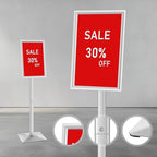 Adjustable Heavy Duty Pedestal Sign holder floor Stand, sign stand poster stand Aluminum Snap Open Frame, alternate view 6