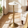 Adjustable Height Marble Drink Table, 10.2" Cocktail Martini Table