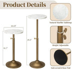 Adjustable Height Marble Drink Table, 10.2" Cocktail Martini Table, alternate view 2