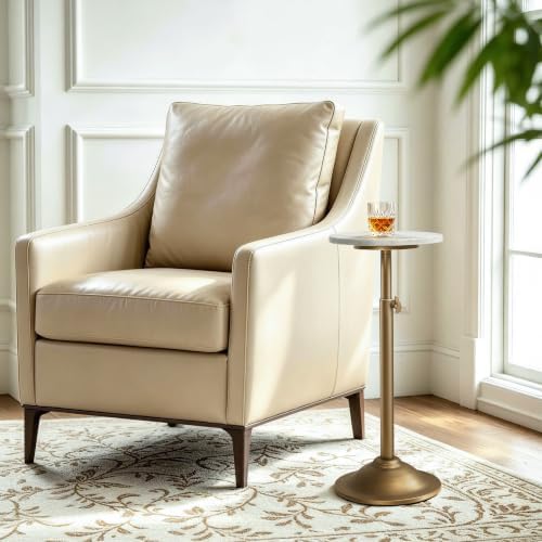 Adjustable Height Marble Drink Table, 10.2" Cocktail Martini Table, alternate view 5