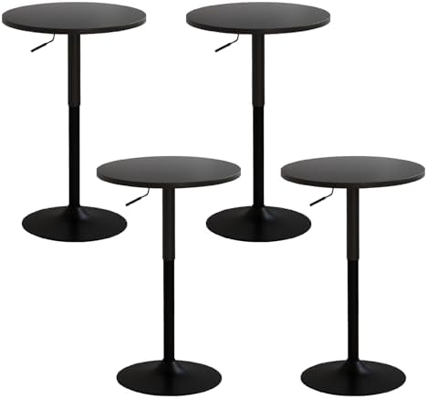 Adjustable Height Pub Table 27''-36'', Round Cocktail Tables for Parties, High Top Table for Bistro, Dining