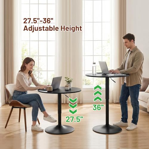 Adjustable Height Pub Table 27''-36'', Round Cocktail Tables for Parties, High Top Table for Bistro, Dining, alternate view 5