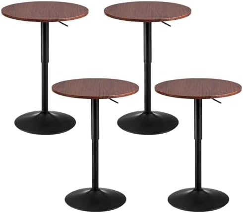 Adjustable Height Pub Table 27''-36'', Round Cocktail Tables for Parties, High Top Table for Bistro, Dining