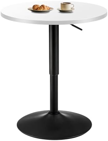 Adjustable Height Pub Table 27''-36'', Round Cocktail Tables for Parties, High Top Table for Bistro, Kitchen