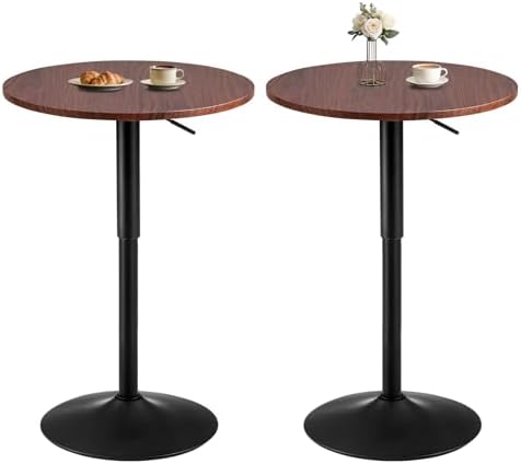 Adjustable Height Pub Table 27''-36'', Round Cocktail Tables for Parties, High Top Table for Bistro, Dining