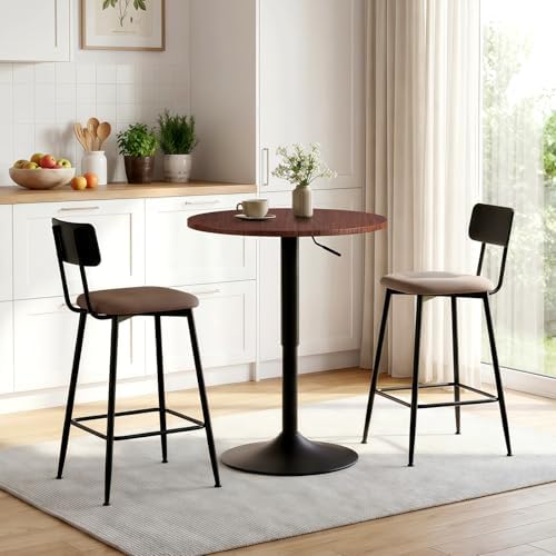 Adjustable Height Pub Table 27''-36'', Round Cocktail Tables for Parties, High Top Table for Bistro, Dining, alternate view 2