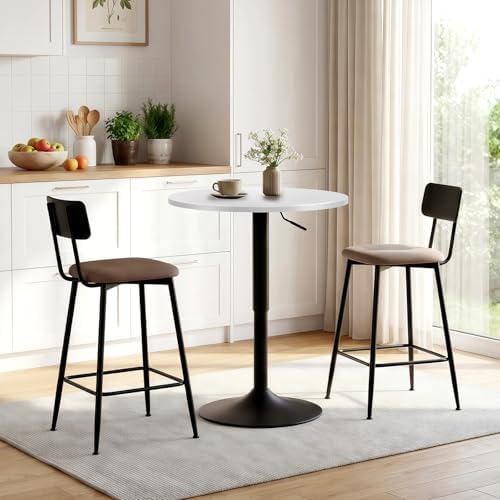 Adjustable Height Pub Table 27''-36'', Round Cocktail Tables for Parties, High Top Table for Bistro, Dining, alternate view 2