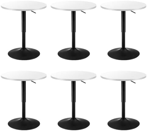 Adjustable Height Pub Table 27''-36'', Round Cocktail Tables for Parties, High Top Table for Bistro, Dining