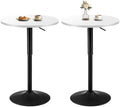 Adjustable Height Pub Table 27''-36'', Round Cocktail Tables for Parties, High Top Table for Bistro, Dining