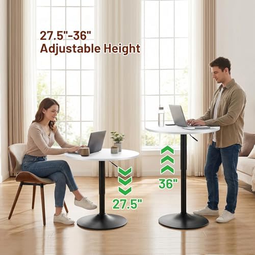 Adjustable Height Pub Table 27''-36'', Round Cocktail Tables for Parties, High Top Table for Bistro, Dining, alternate view 5