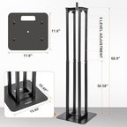 Adjustable Moving Head Light Totem Stands. Totem Light Stand, Adjustable 38.58-68.8 in, Black/White Scrims, alternate view 2