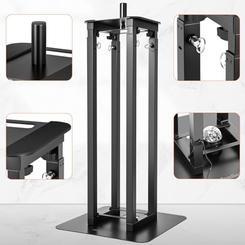 Adjustable Moving Head Light Totem Stands. Totem Light Stand, Adjustable 38.58-68.8 in, Black/White Scrims, alternate view 4