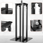 Adjustable Moving Head Light Totem Stands. Totem Light Stand, Adjustable 38.58-68.8 in, Black/White Scrims, alternate view 4