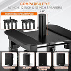 Adjustable Moving Head Light Totem Stands. Totem Light Stand, Adjustable 38.58-68.8 in, Black/White Scrims, alternate view 5