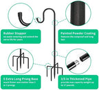 Adjustable Shepards Hooks for Outdoor with 5 Prong Base Shepherds Hooks for Outdoor Stand Pole for Humming Bird, alternate