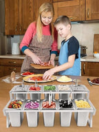 Adjustable Stainless Steel Pizza Topping Storage Station (10 Pans) in Silver Adjustable, alternate view 2