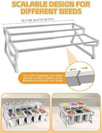 Adjustable Stainless Steel Pizza Topping Storage Station (10 Pans) in Silver Adjustable, alternate view 5