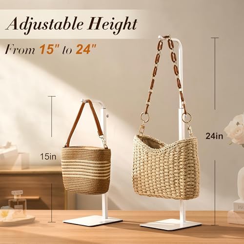 Adjustable Tabletop Purse & Banner Display Stand, White in White, alternate view 4