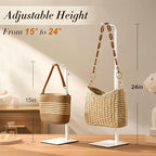 Adjustable Tabletop Purse & Banner Display Stand, White in White, alternate view 4