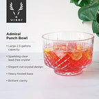 Admiral Punch Bowl Set with 8 Tumblers, Cut Crystal Cocktail Party Serveware, Dishwasher Safe, 2.5 Gallons, 9 Oz, alternate