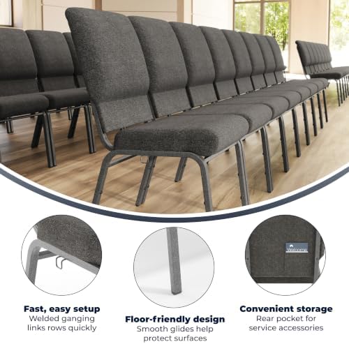 Advantage Charcoal Gray Church Chair 18.5 in. Wide, alternate view 4