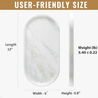 African Natural Marble Decorative Tray, 12"x6" - Countertop Organizer, Catchall Tray for Perfume, Candles, alternate view 3
