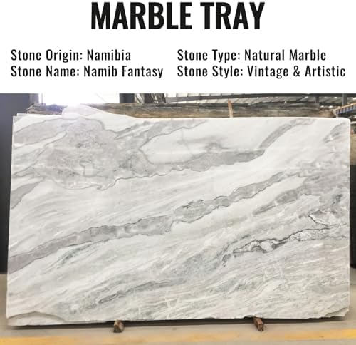 African Natural Marble Decorative Tray, 12"x6" - Countertop Organizer, Catchall Tray for Perfume, Candles, alternate view 6