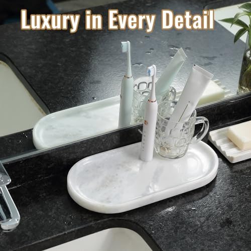 African Natural Marble Decorative Tray, 12"x6" - Countertop Organizer, Catchall Tray for Perfume, Candles, alternate view 7