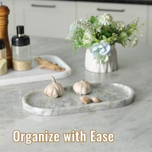 African Natural Marble Tray, 12"x6" Vanity Decorative Tray for Countertop Organizer, Catchall Tray for Perfume, alternate