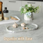 African Natural Marble Tray, 12"x6" Vanity Decorative Tray for Countertop Organizer, Catchall Tray for Perfume, alternate
