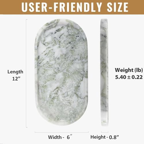 African Natural Marble Tray, 12"x6" Vanity Decorative Tray for Countertop Organizer, Catchall Tray for Perfume, alternate