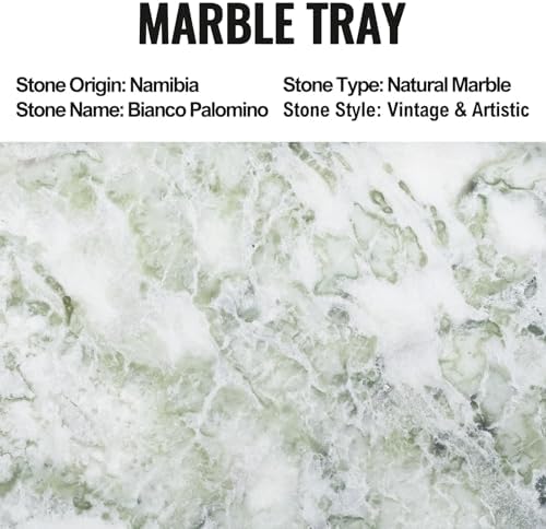African Natural Marble Tray, 12"x6" Vanity Decorative Tray for Countertop Organizer, Catchall Tray for Perfume, alternate