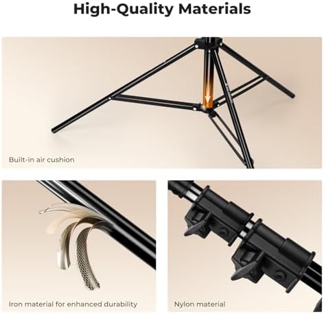 Air Cushioned Light Stand, 41-110" Height, 1/4"-3/8" Adapter in Black, alternate view 3
