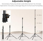 Air Cushioned Light Stand, 41-110" Height, 1/4"-3/8" Adapter in Black, alternate view 5