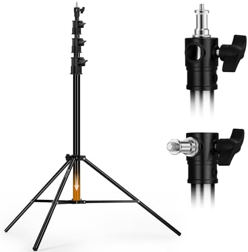 Air Cushioned Light Stand, 53-157" Height, 1/4"-3/8" Adapter